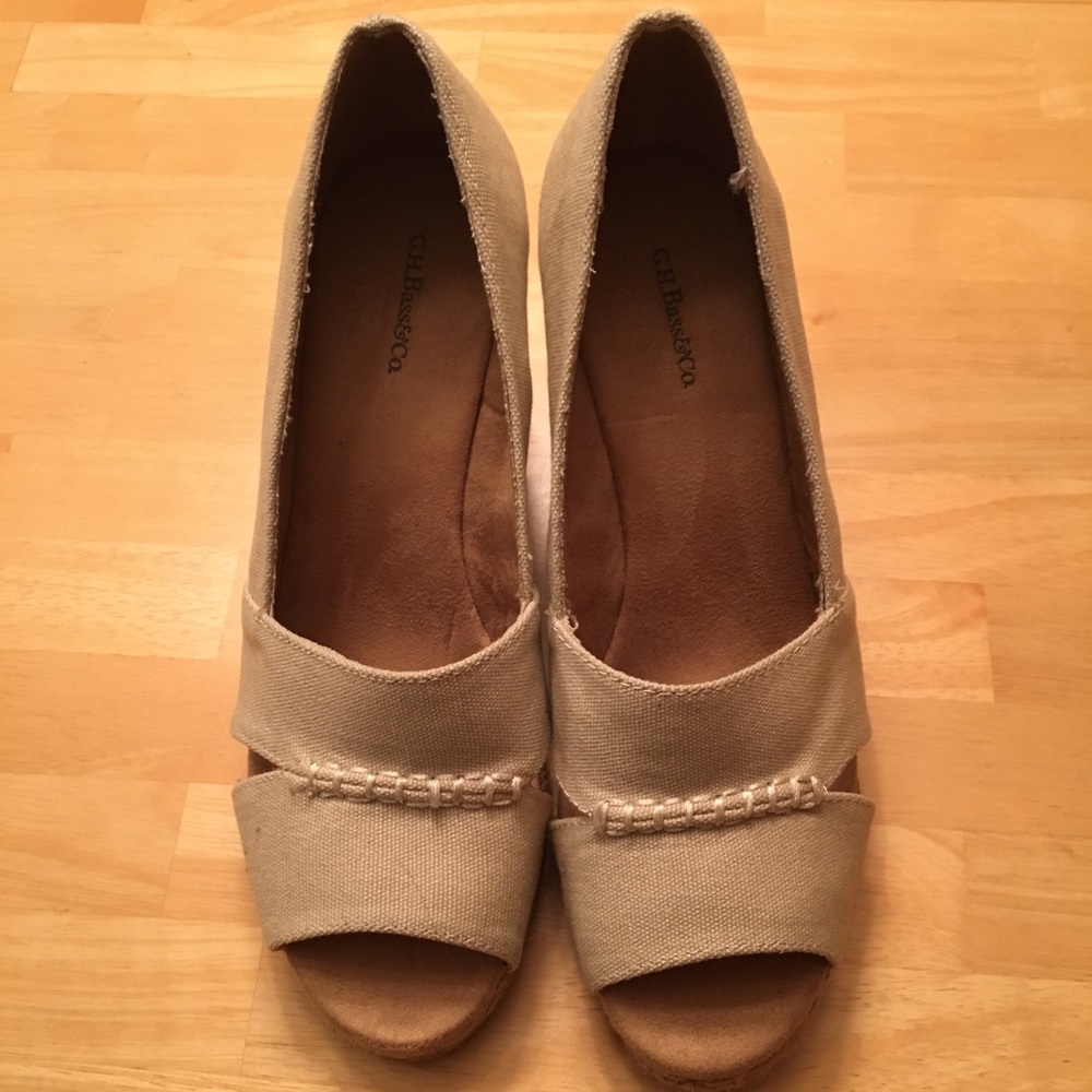 Canvas espadrille wedges - NWOT
